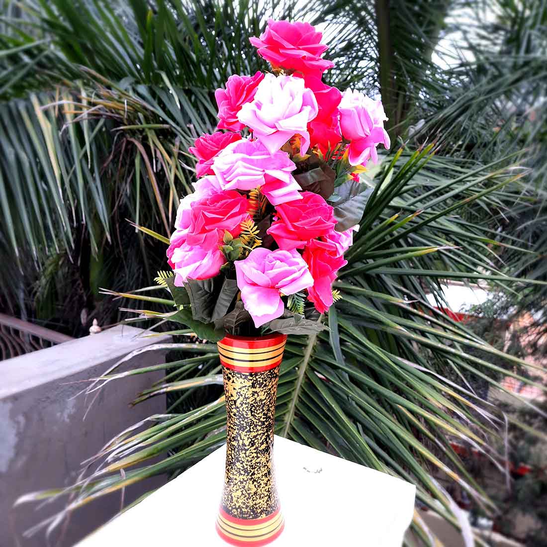 Artificial Flowers Bunch- Apkamart #color_Red & Pink