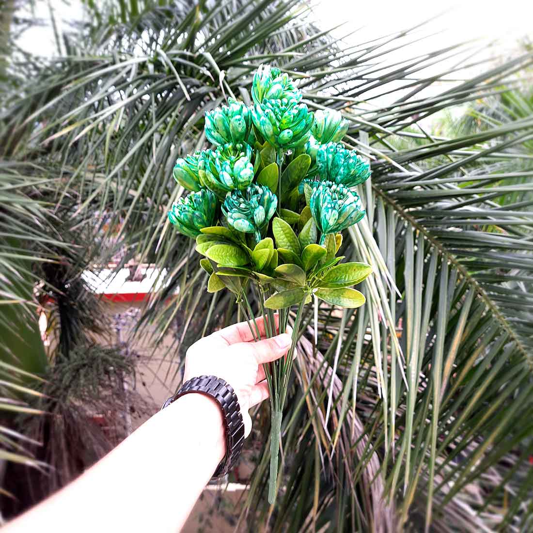 Artificial Flowers Bunch- Apkamart #color_Green