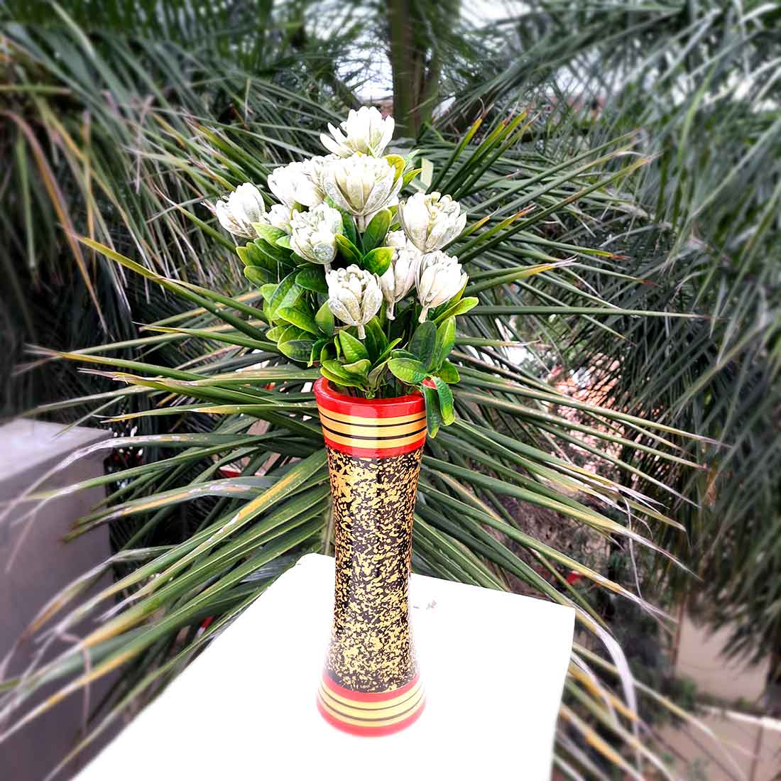 Artificial Flowers Bunch- Apkamart #color_White