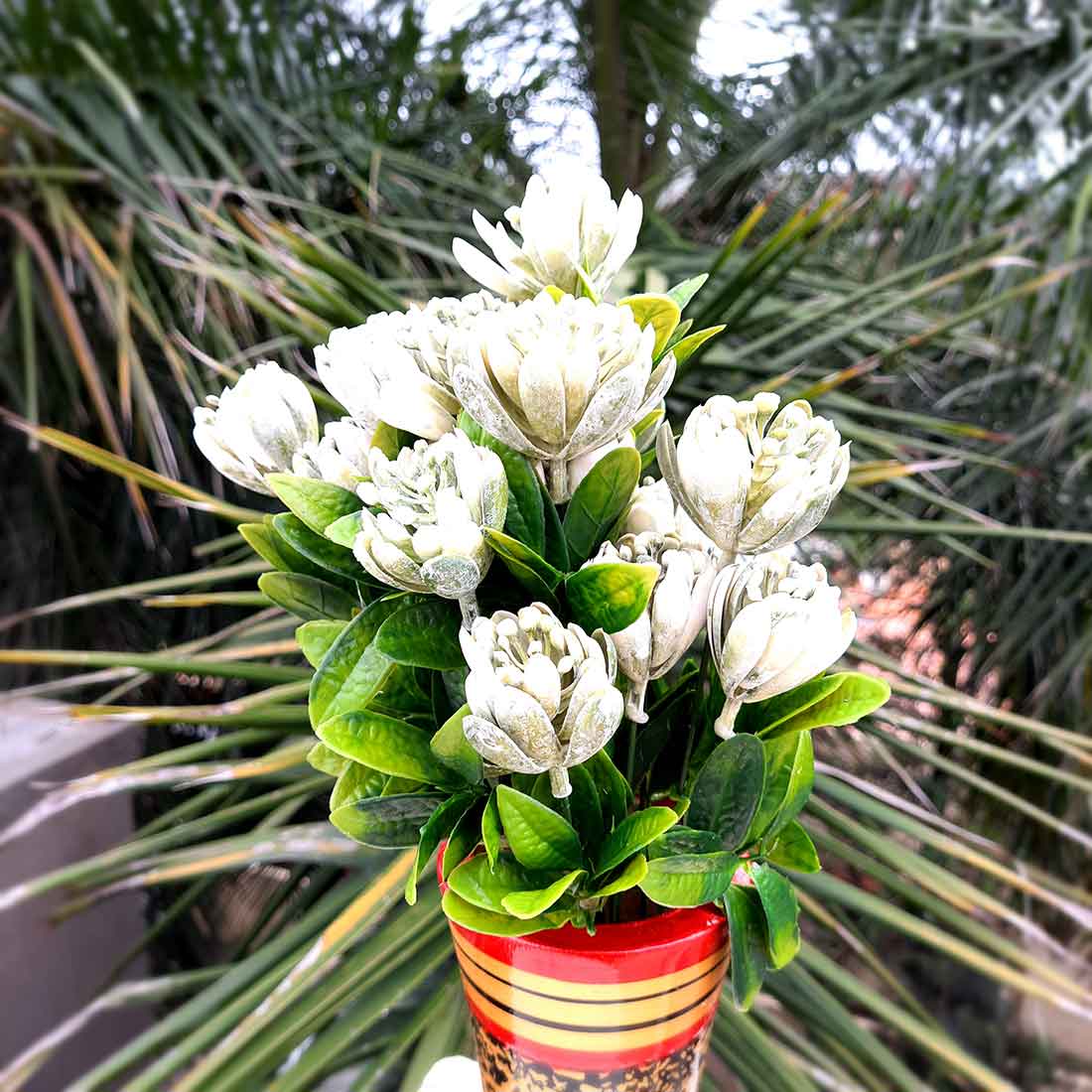 Artificial Flowers Bunch- Apkamart #color_White