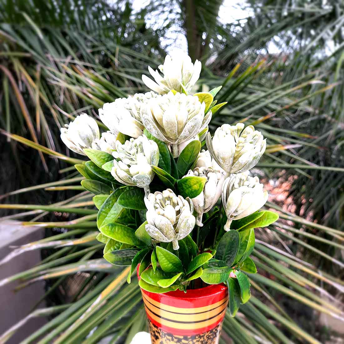 Artificial Flowers Bunch- Apkamart #color_White