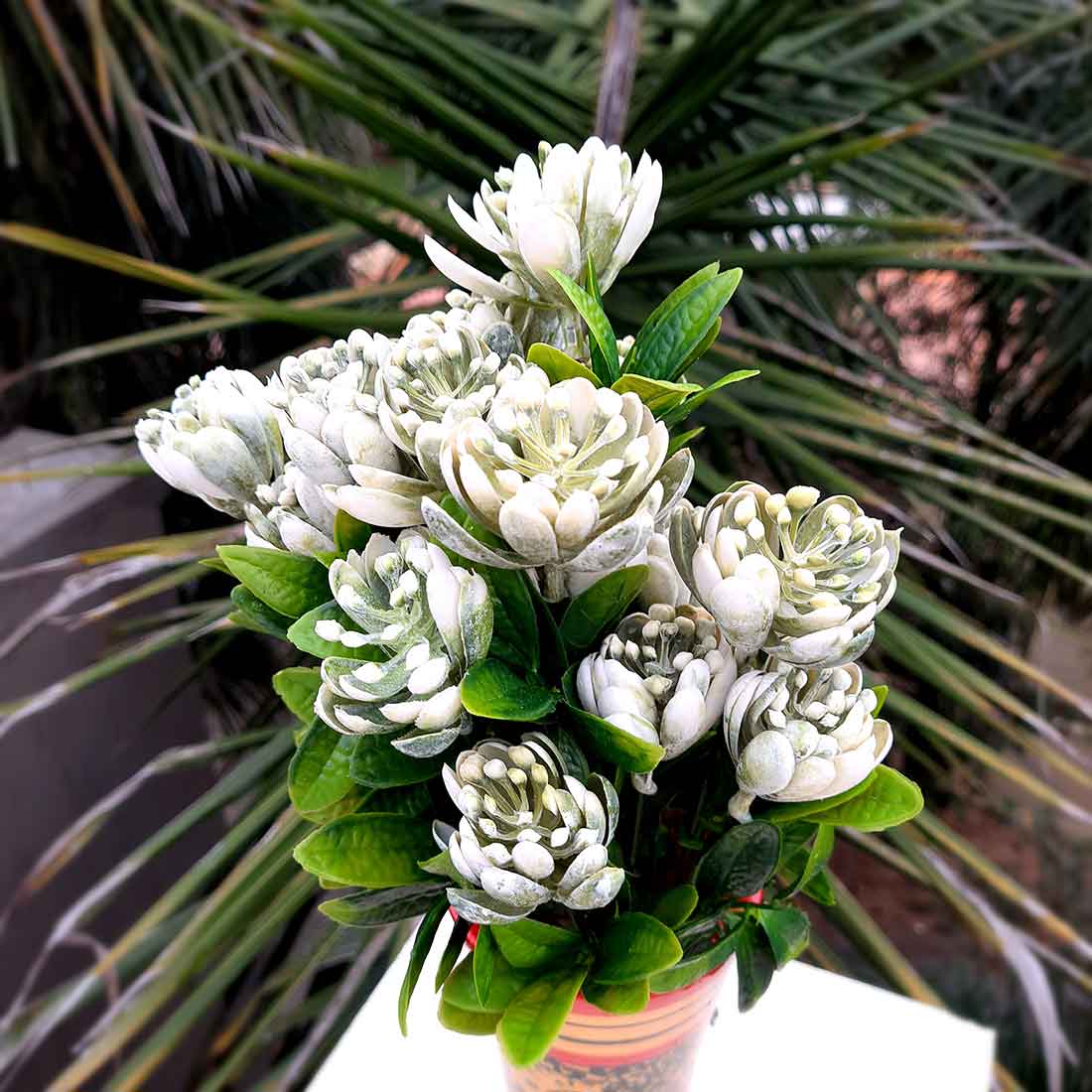 Artificial Flowers Bunch- Apkamart #color_White