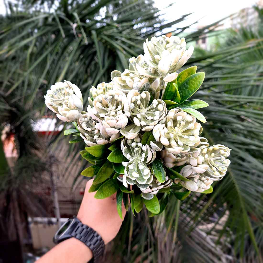 Artificial Flowers Bunch- Apkamart #color_White