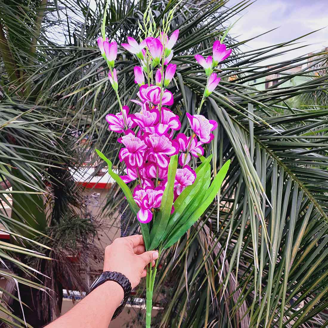 Artificial Flower Bouquet- Apkamart #color_Purple