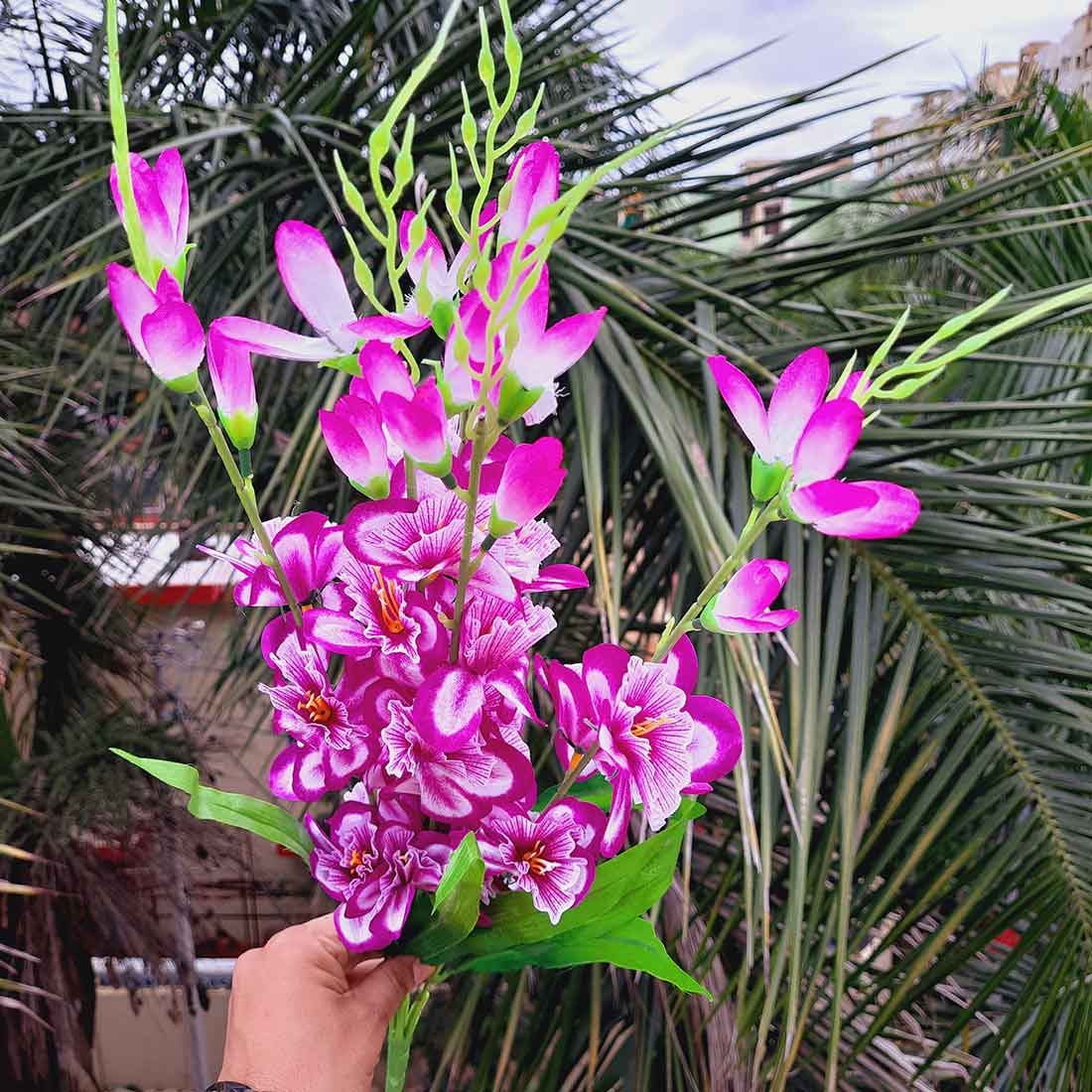 Artificial Flower Bouquet- Apkamart #color_Purple