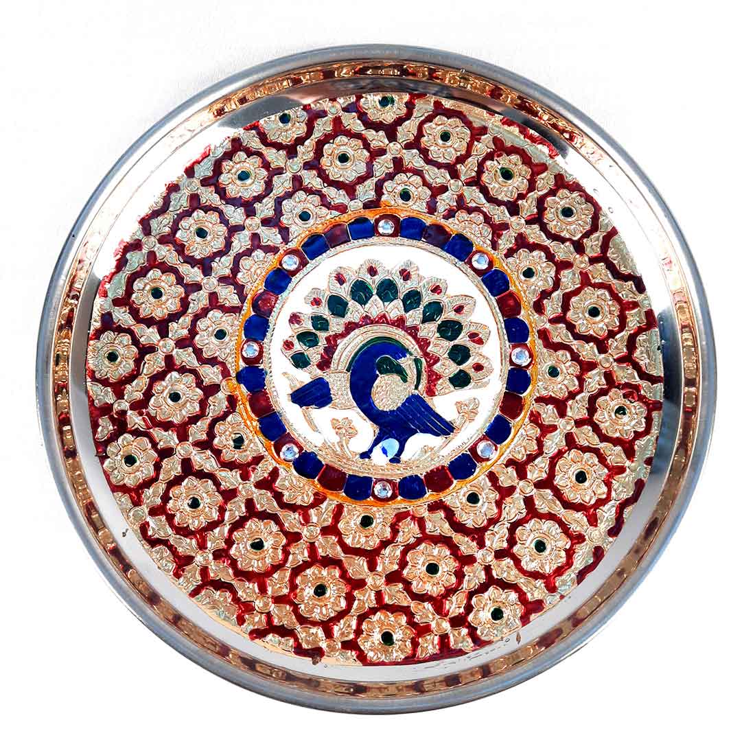 Decorative Plates for Rakhi - Apkamart #color_Red