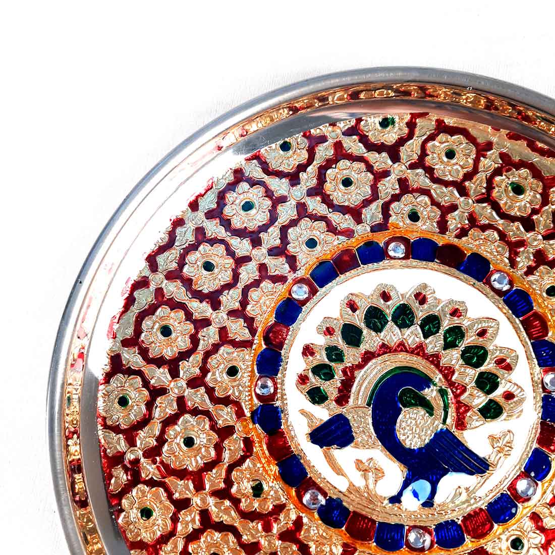 Decorative Plates for Rakhi - Apkamart #color_Red