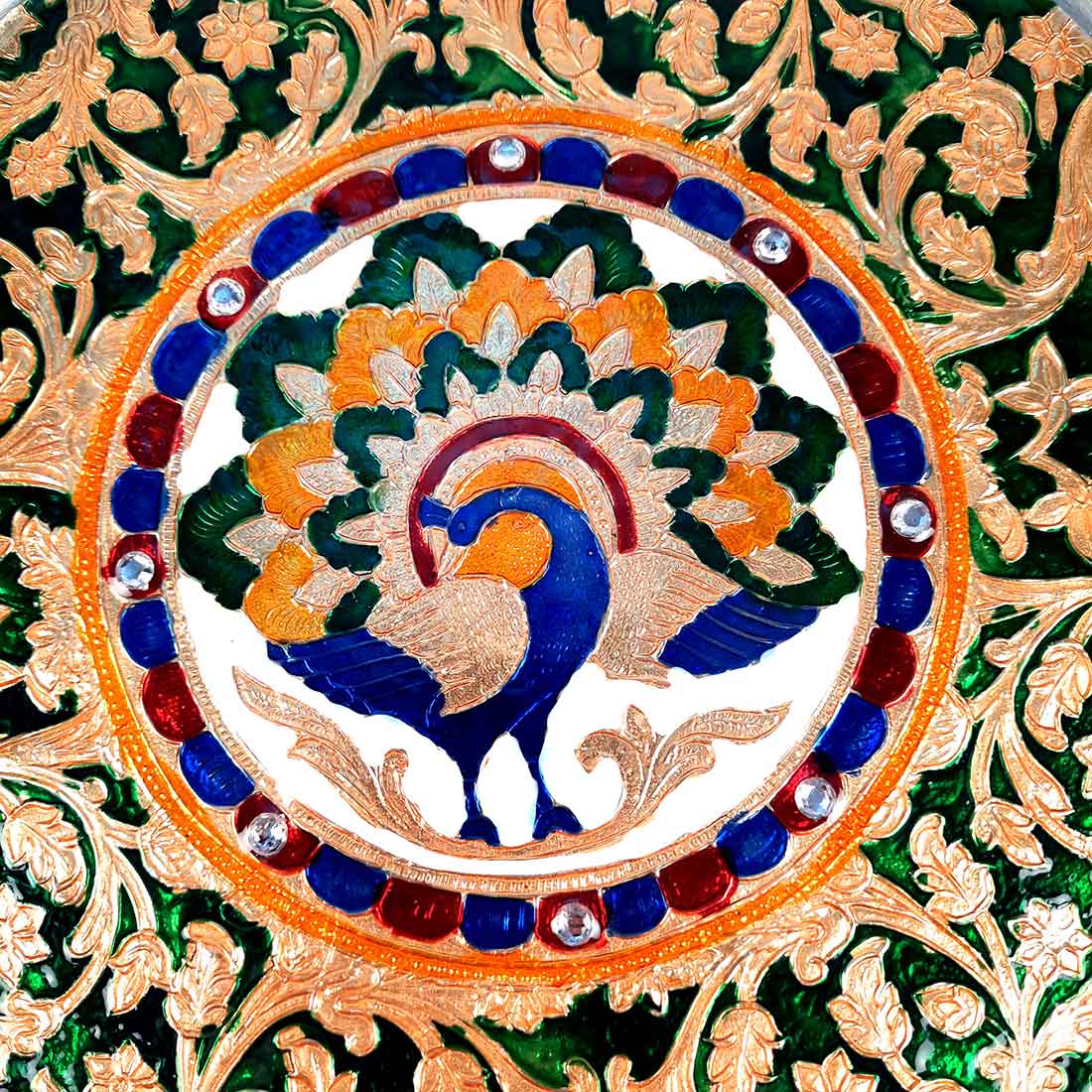 Decorated Pooja Thali- Apkamart #color_Green