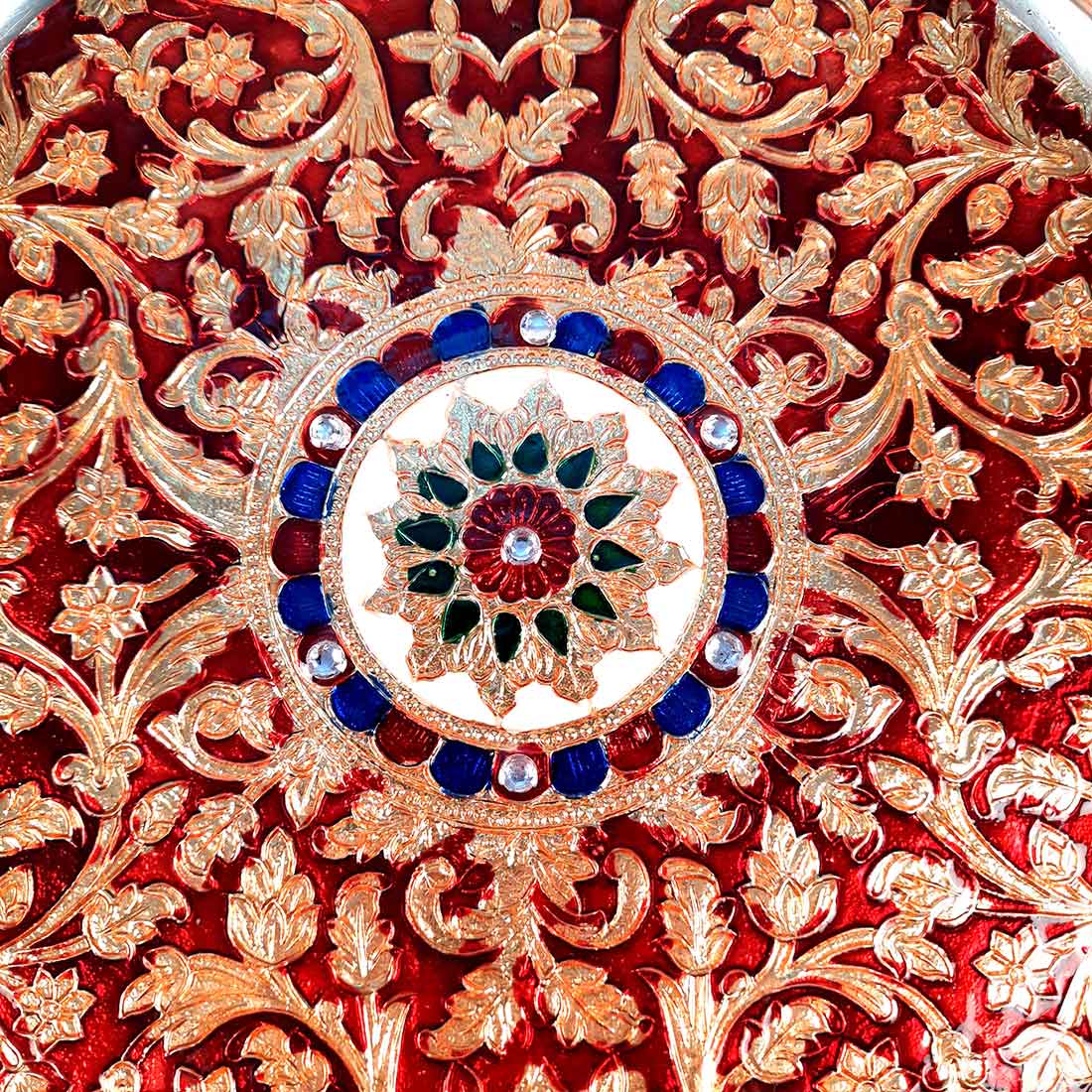 Pooja Thali | Aarti Thali - For Rakhi, Diwali & Karwa Chauth - 11 Inch - ApkaMart