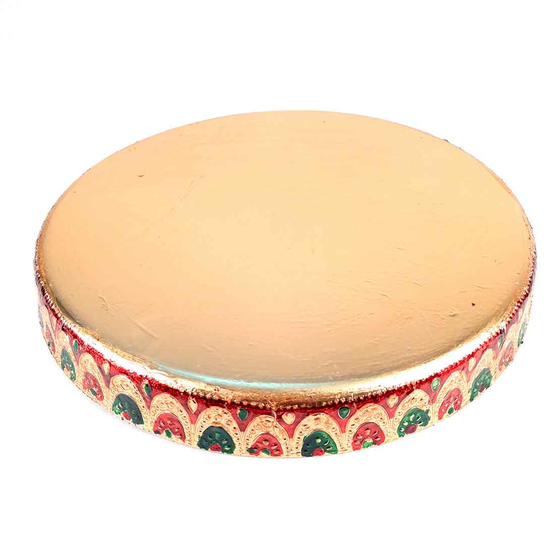 Pooja Thal - Aarti Plate with Meenakari Work & Shubh Labh Design - For Pooja, Weddings & Festivals - 13 Inch - ApkaMart