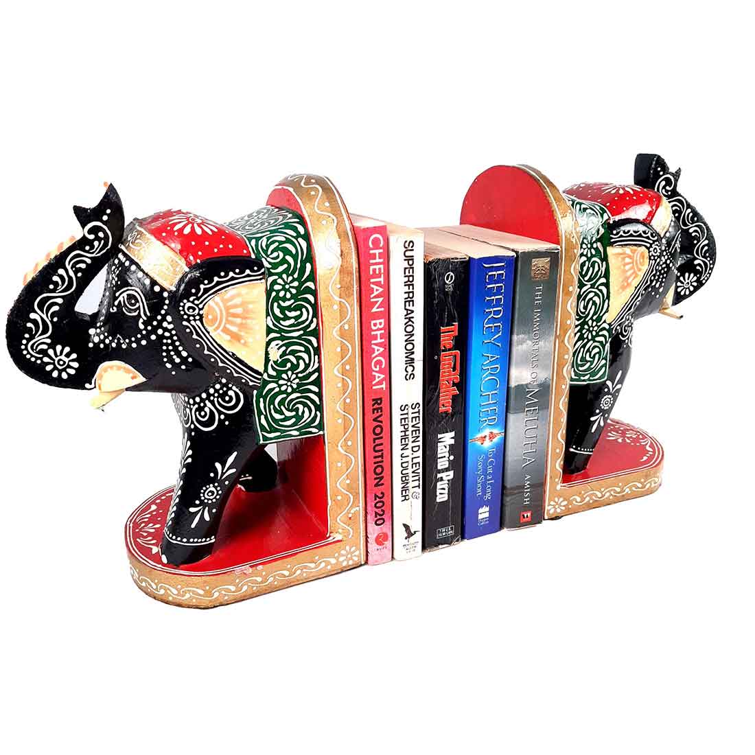 Elephant Design - Bookend for Office Decor - Book Shelf & Home Decor - 9 Inch - ApkaMart