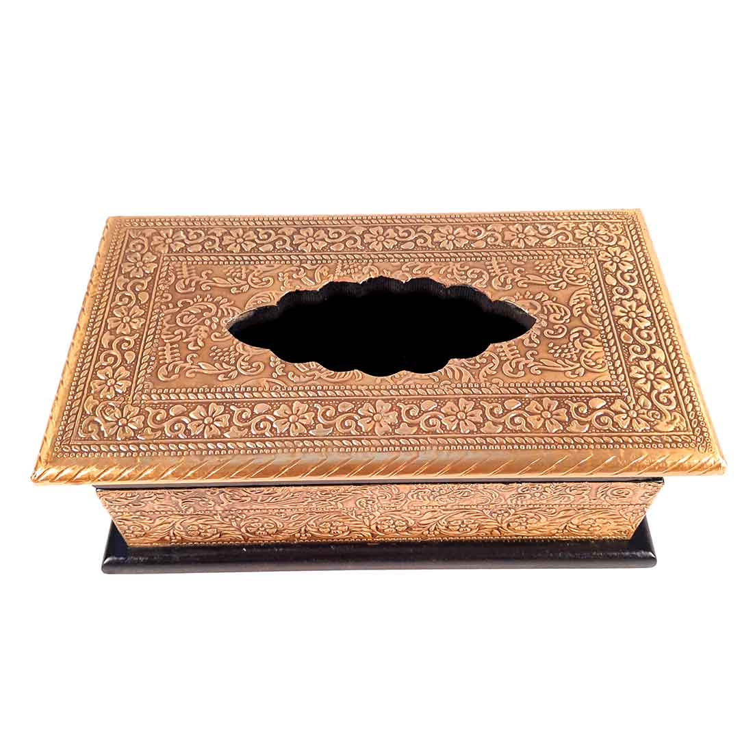 Brass Embellished Tissue Holder - Dining Table Decoration Items - ApkaMart