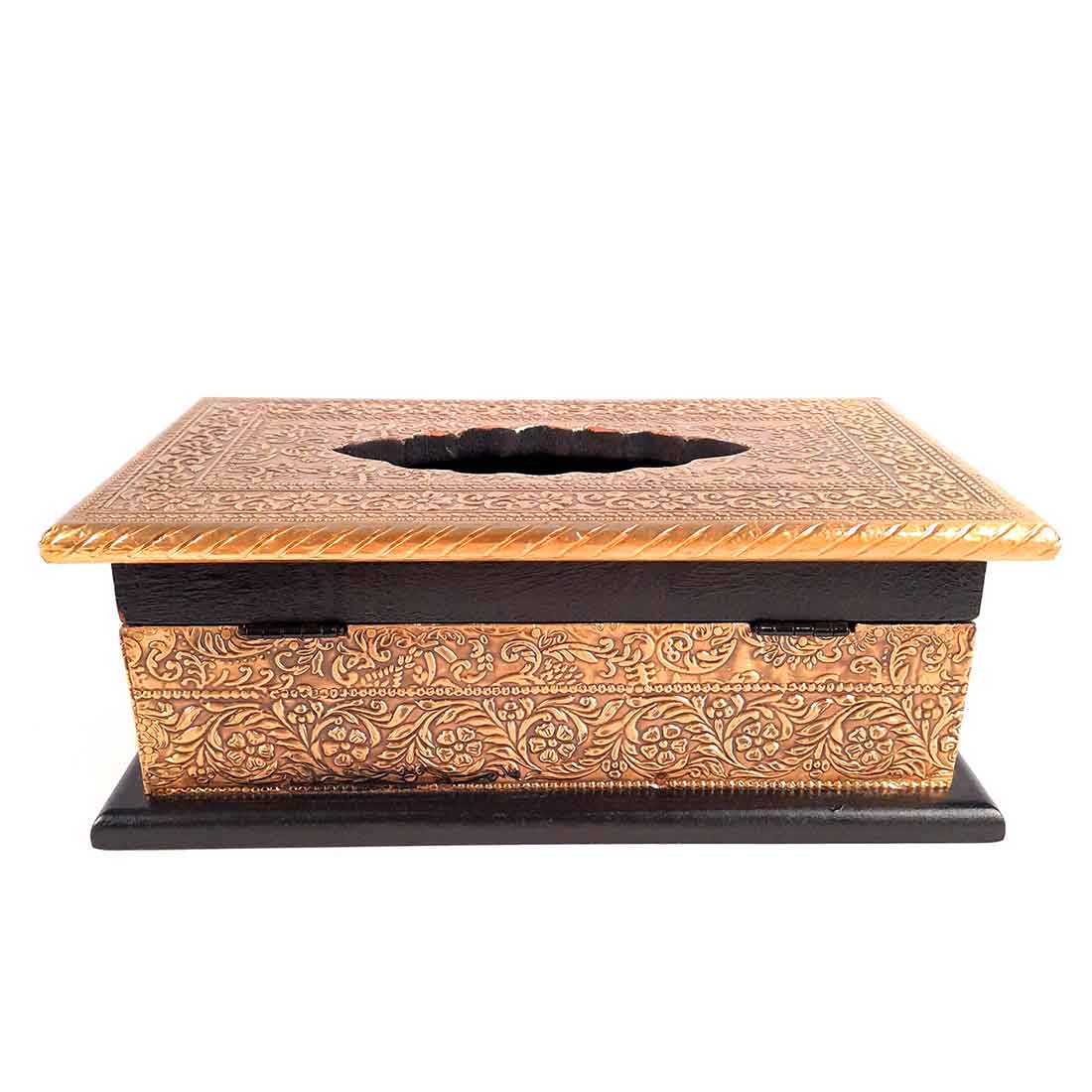 Brass Embellished Tissue Holder - Dining Table Decoration Items - ApkaMart