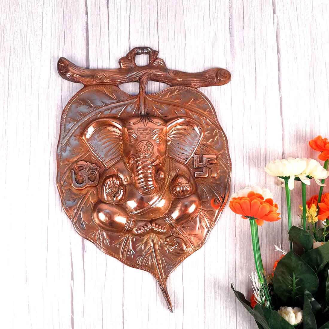 Leaf Ganesh Wall Hanging- Apkamart #size_13 Inch