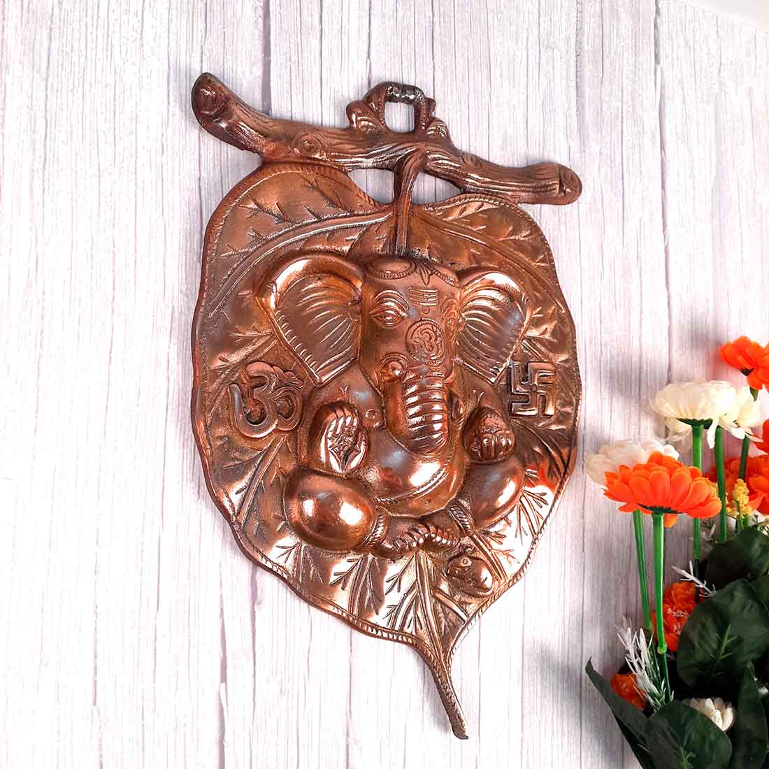 Leaf Ganesh Wall Hanging- Apkamart #size_13 Inch