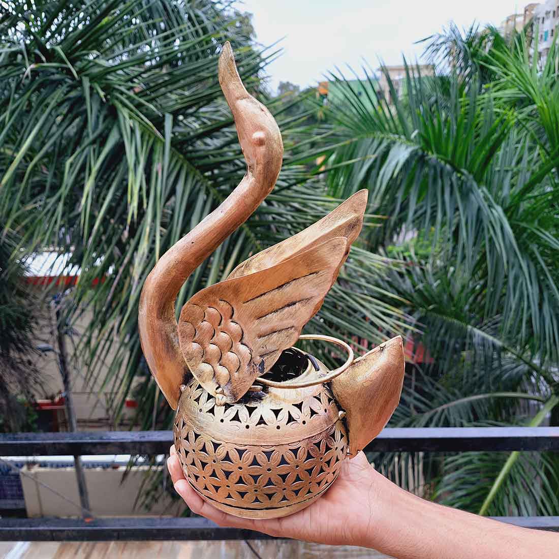 T Light Holder | Tea Light Candle Stand - Bird Design - 13 Inch - ApkaMart