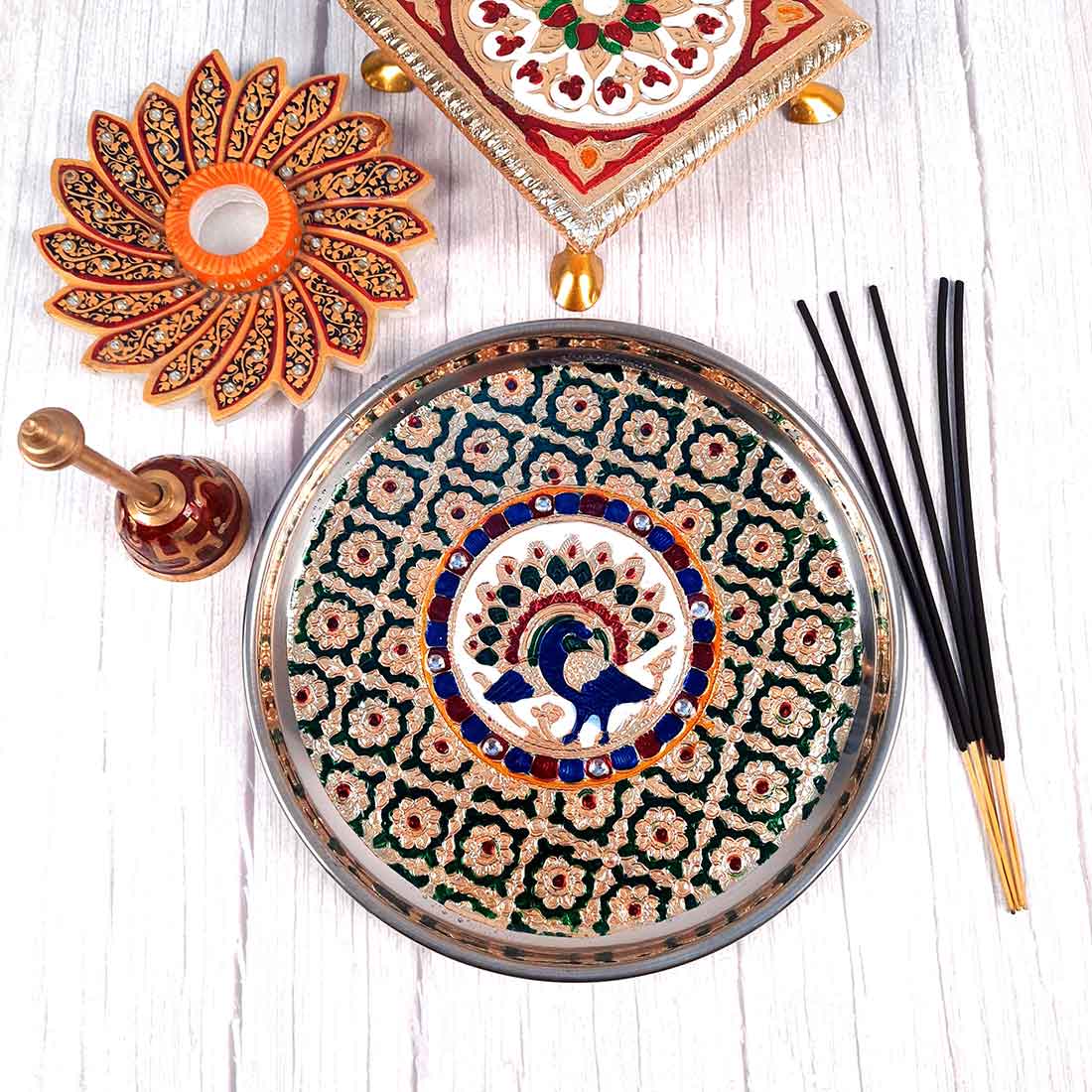 Decorative Plates for Rakhi - Apkamart #color_Green