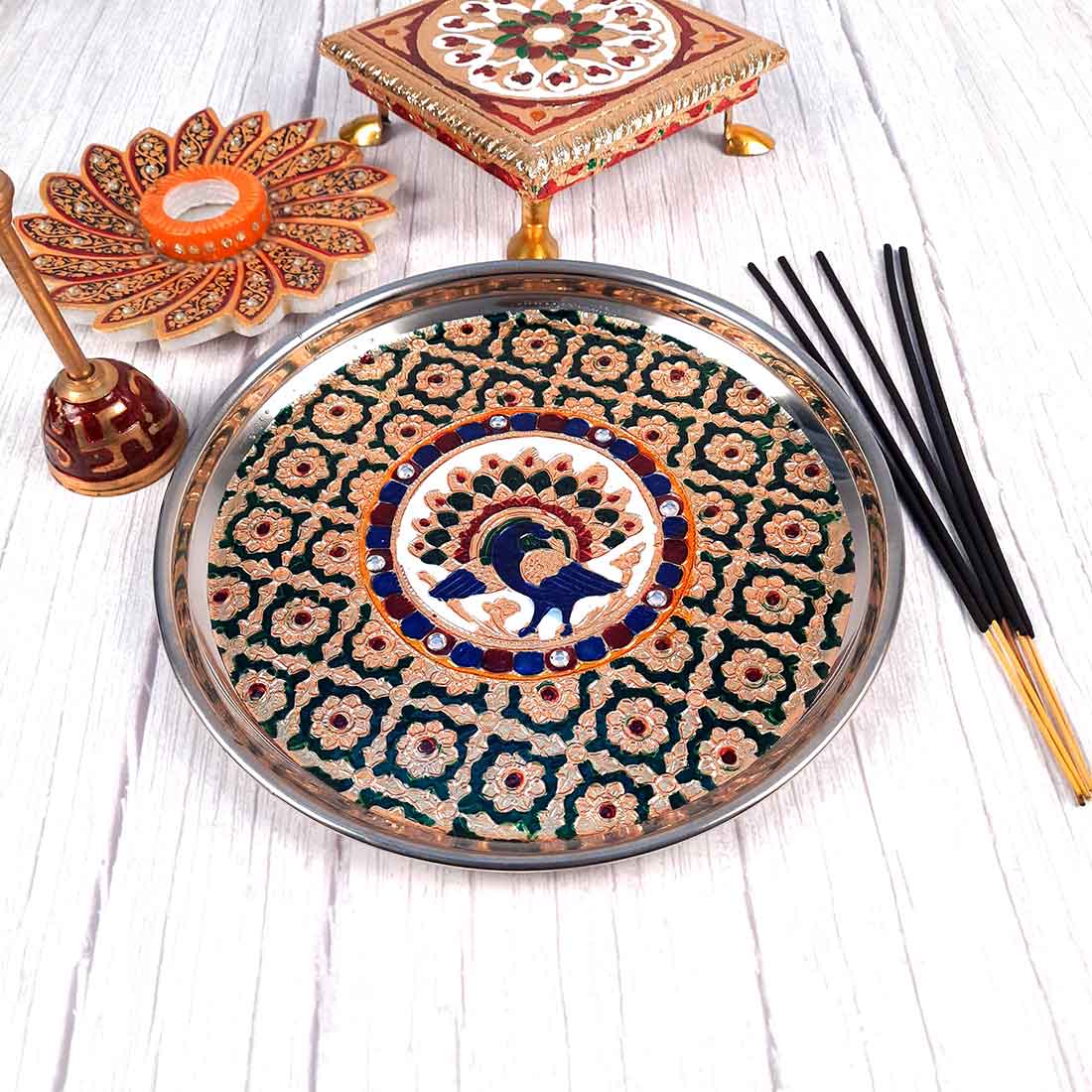 Decorative Plates for Rakhi - Apkamart #color_Green