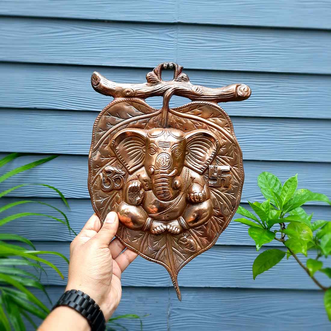 Leaf Ganesh Wall Hanging- Apkamart #size_13 Inch