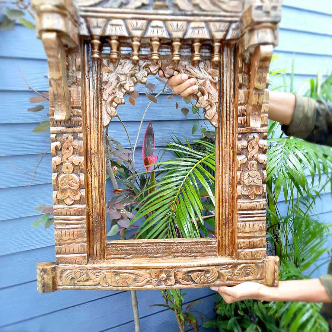 Peacock Design Jharokha - Apkamart #color_Brown