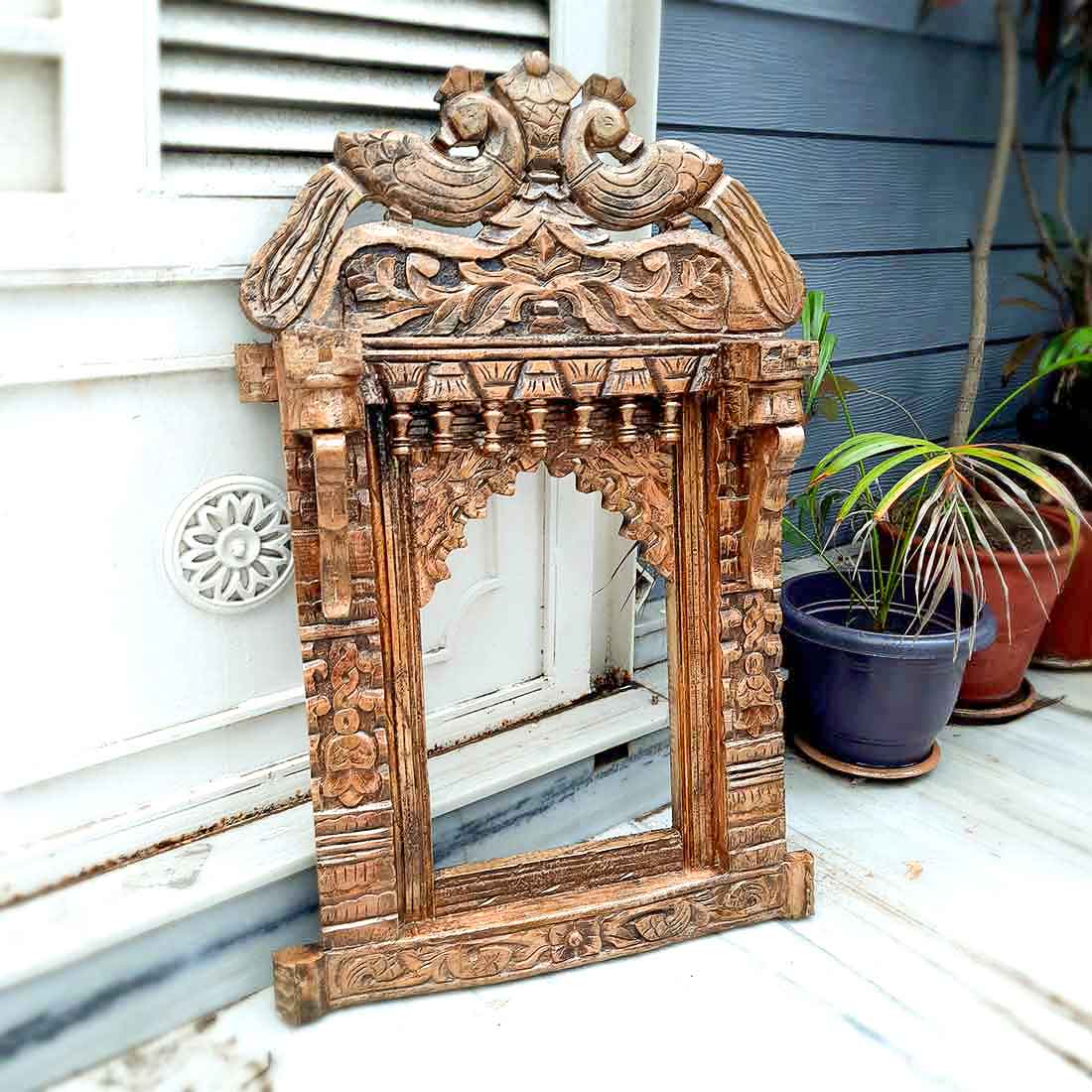 Peacock Design Jharokha - Apkamart #color_Brown