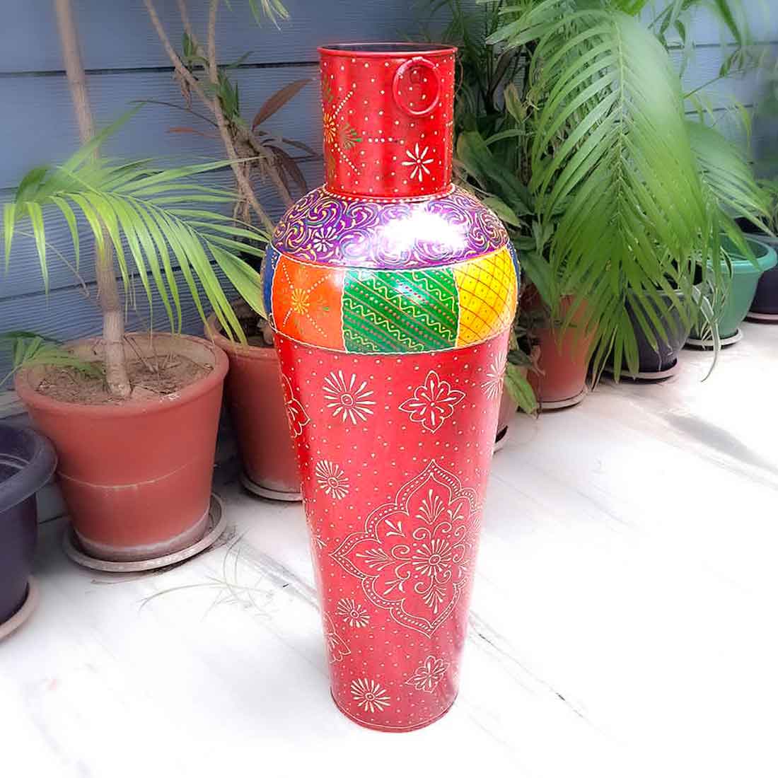 Corner Big Flower Vase | Big Flower Pot - for Living Room - 30 Inch - ApkaMart