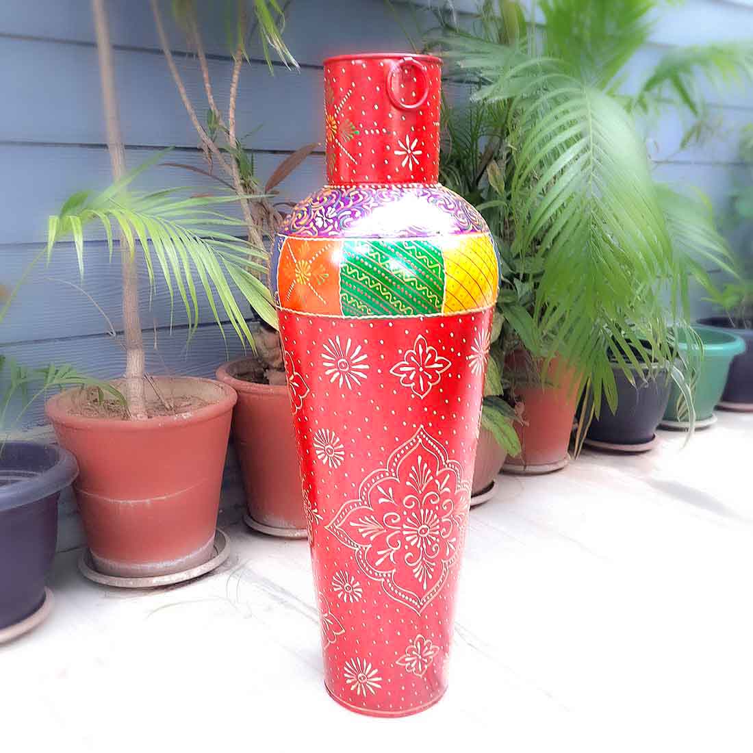 Corner Big Flower Vase | Big Flower Pot - for Living Room - 30 Inch - ApkaMart