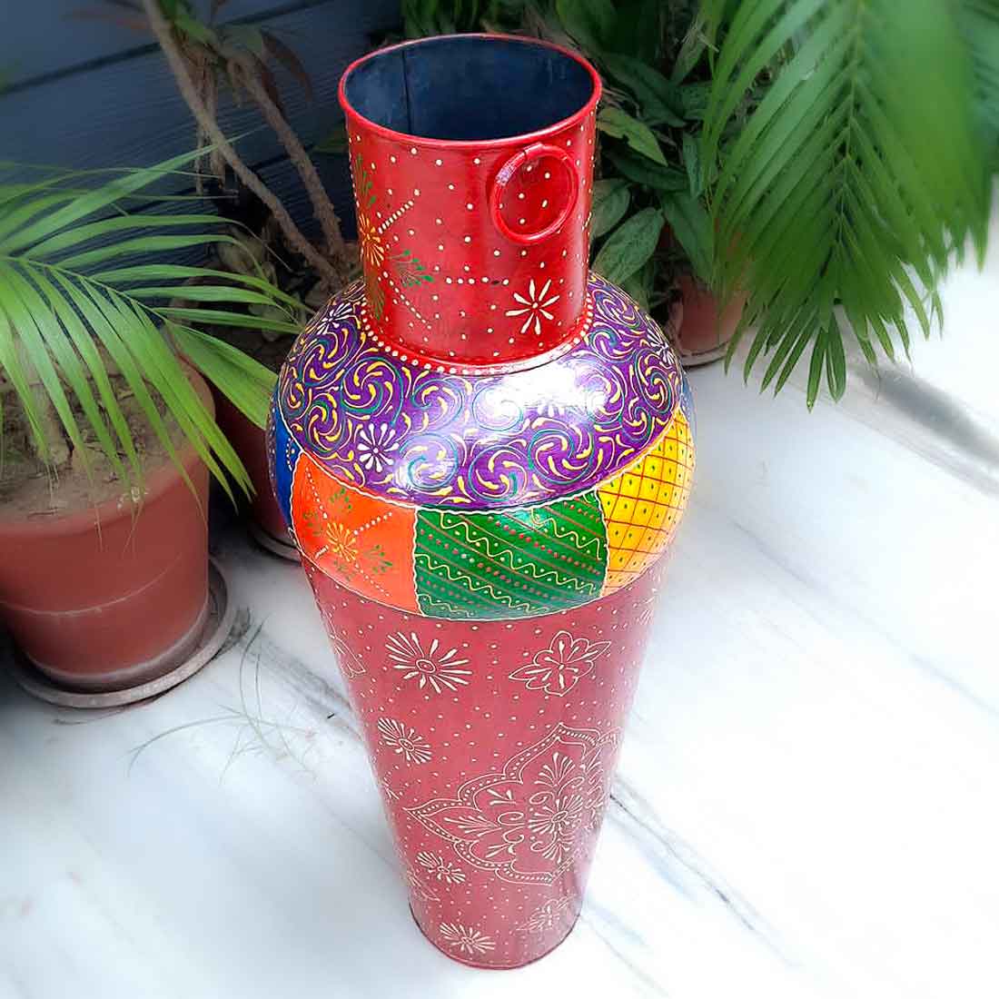 Corner Big Flower Vase | Big Flower Pot - for Living Room - 30 Inch - ApkaMart