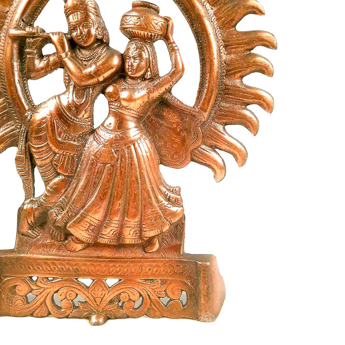 Radha Krishna Wall Hanging Idol | Shri Radha Krishna Playing Flute Wall Hanging Art Statue Murti | Religious & Spiritual Sculpture - for Gift, Home, Living Room, Office, Puja Room Decoration   -  11 Inch