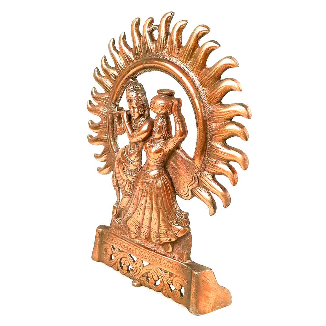 Radha Krishna Wall Hanging Idol | Shri Radha Krishna Playing Flute Wall Hanging Art Statue Murti | Religious & Spiritual Sculpture - for Gift, Home, Living Room, Office, Puja Room Decoration   -  11 Inch