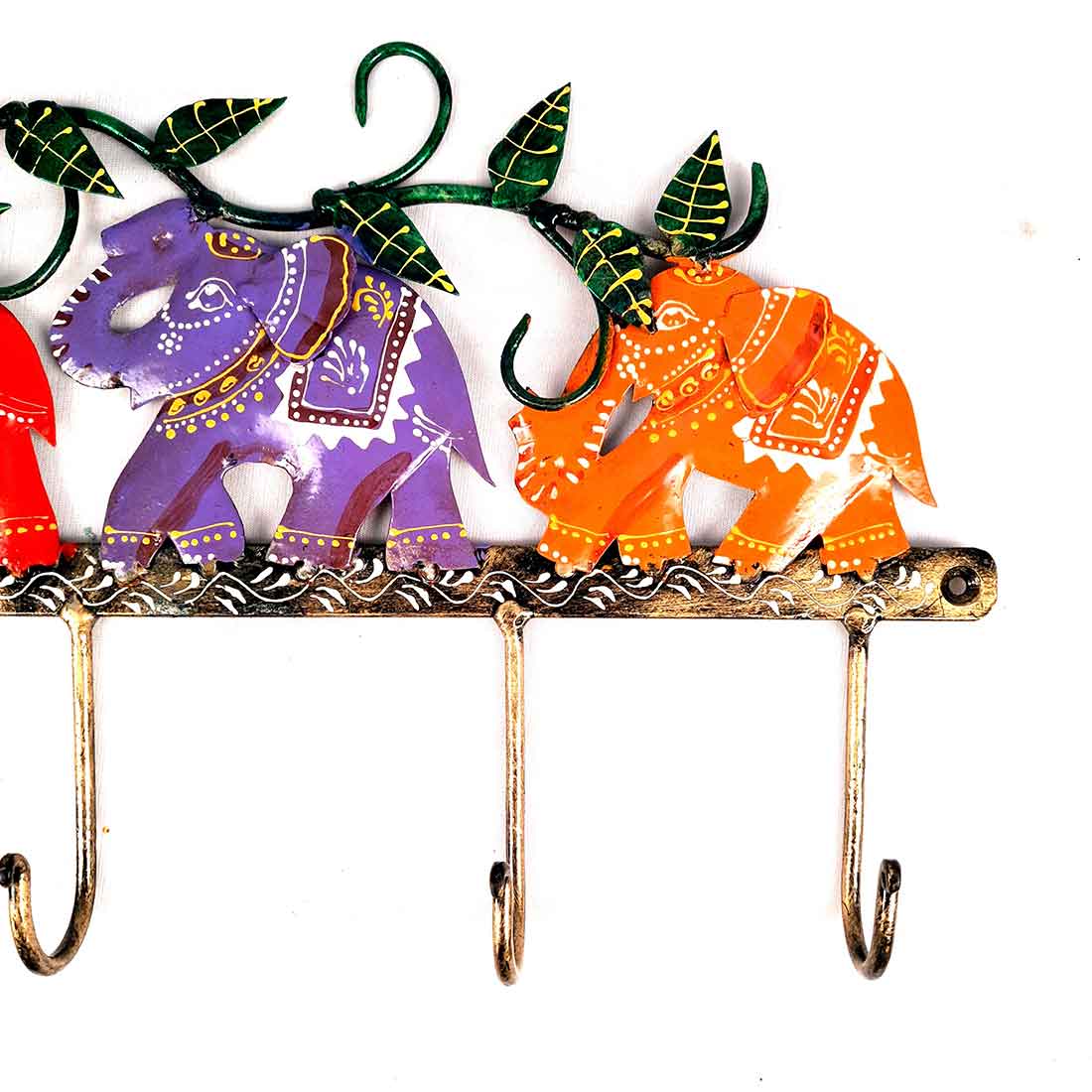 Key Holder Wall Hanger | Key Hanging Organizer Stand - Elephant Design| Key Hook Hanging Wall Mount - For Home, Entrance, Office Decor & Gifts - 11 inch (4 Hooks)