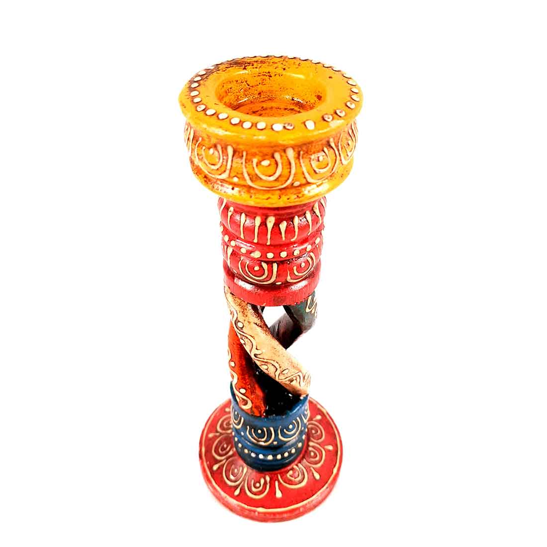 Candle Holder Stands | Tea Light Holders | Tea Light Candle Stand - Wooden Pillar Design  - For Home, Table, Living Room, Dining Table Decor  & Gifts - 9 Inch