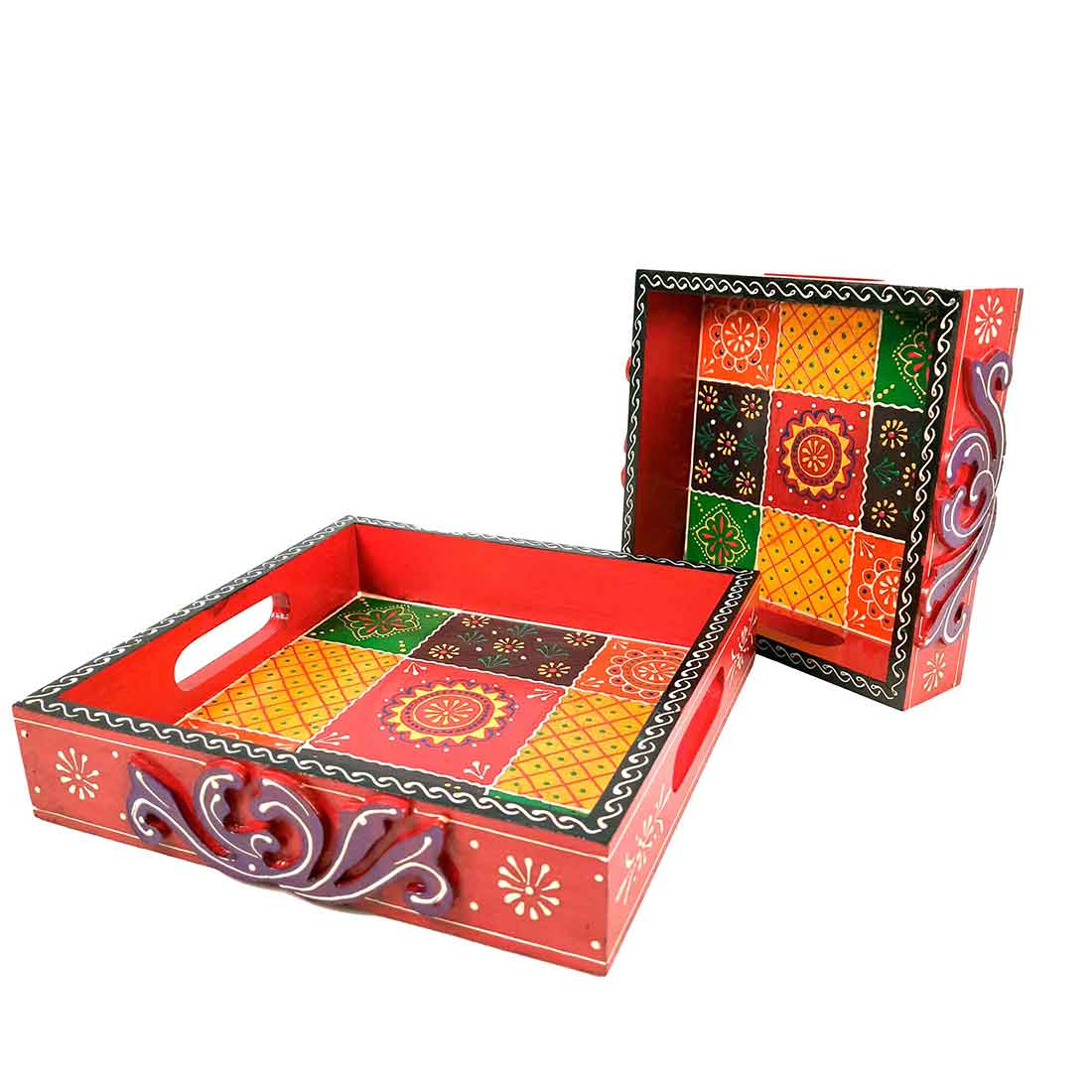 Wooden Tray Set of 2 - Apkamart