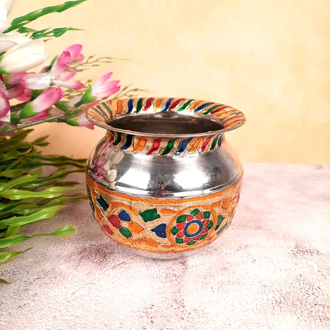 Meenakari Kalash - Lota - For Pooja, Weddings & Festivals - 5 Inch