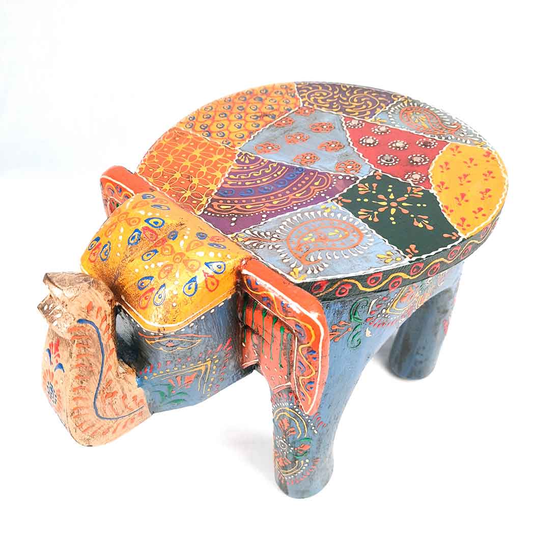 Wooden Stool - Elephant Design | Elephant Table - For Placing Small Pots & Tea Lights - For Home, Living Room Decor & Gifts - 11 Inch - Apkamart #Style_Design 3