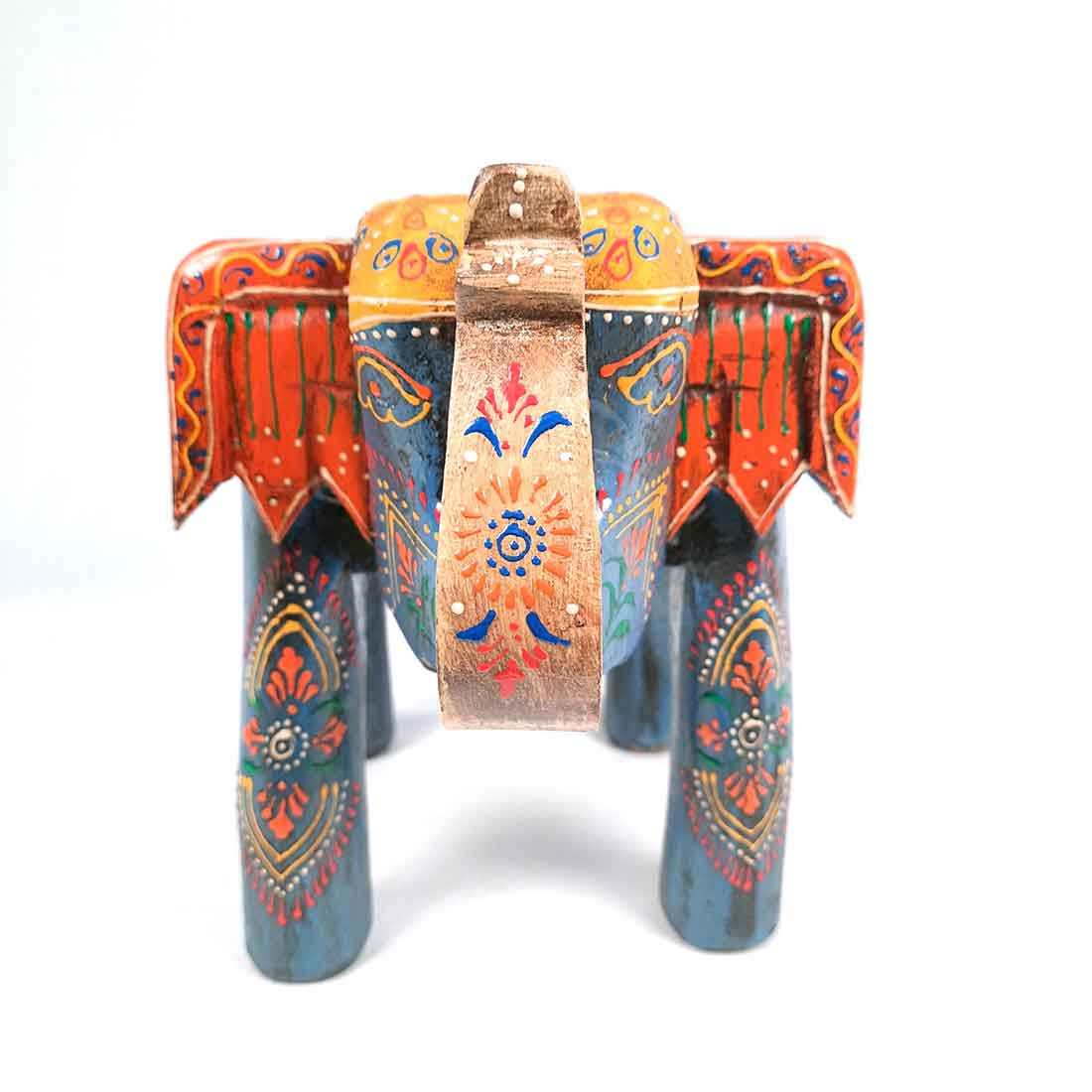 Wooden Stool - Elephant Design | Elephant Table - For Placing Small Pots & Tea Lights - For Home, Living Room Decor & Gifts - 11 Inch - Apkamart #Style_Design 3