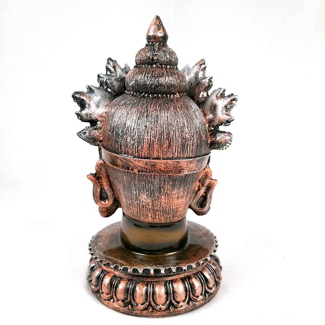 Buddha Head Statue | Buddha Face Showpiece - for Home & Spiritual Decor - 10 Inch #color_Green