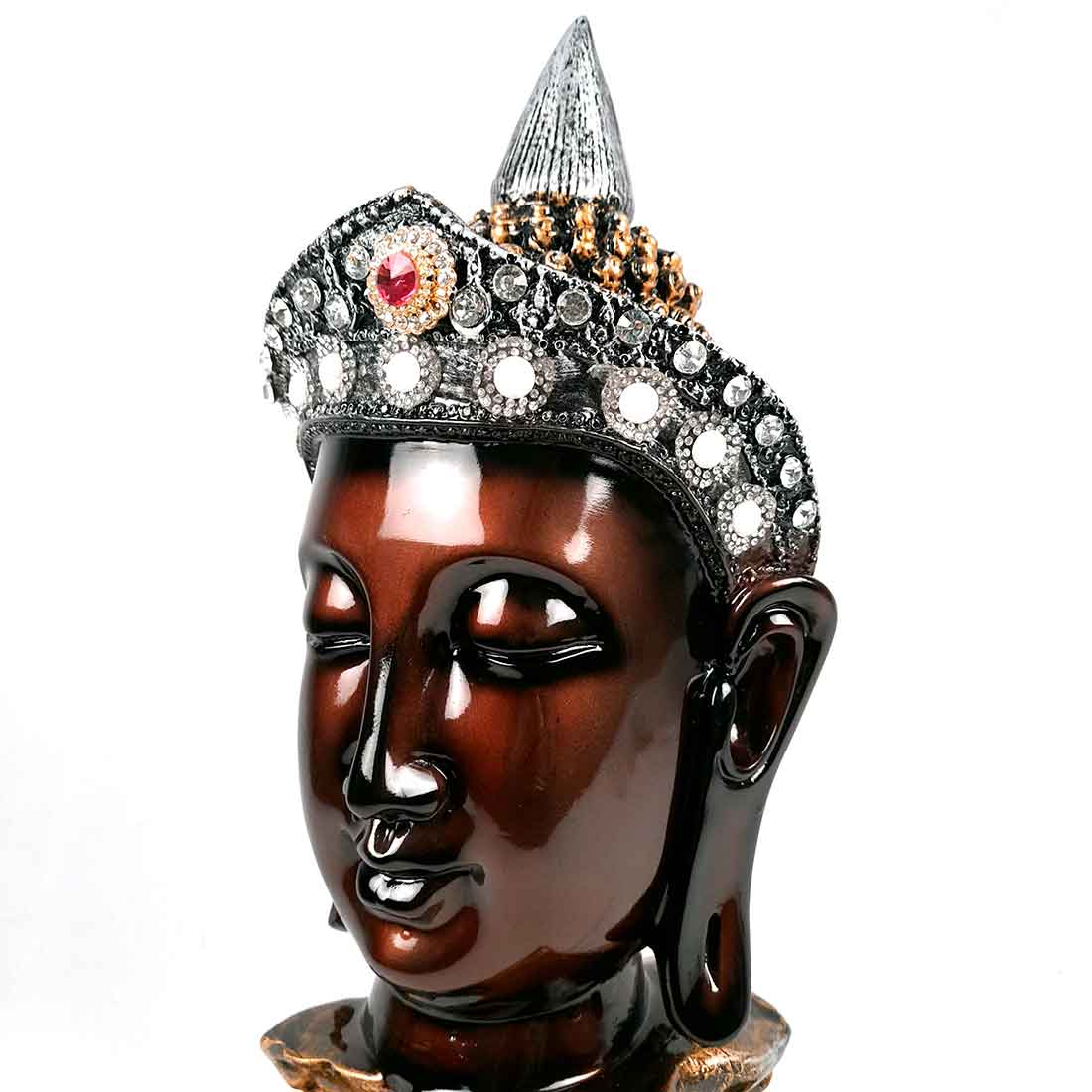 Buddha Head Statue | Decorative Buddha Idol Showpiece -for Home, Living Room, Table Decoration & Gifts - 16 Inch