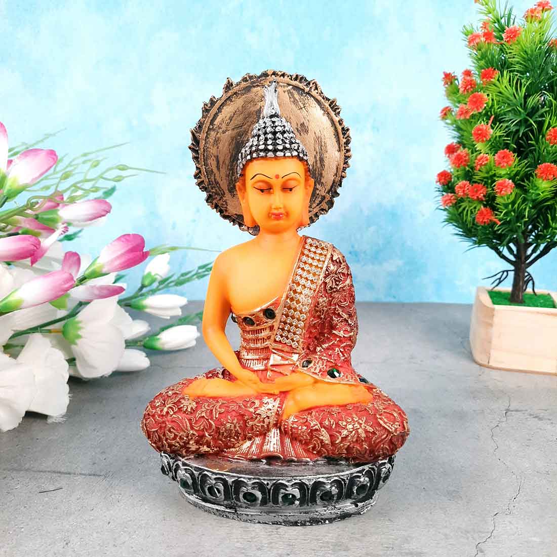Meditating Buddha Showpiece - for Home Decor, Peace & Harmony - apkamart #size_Small