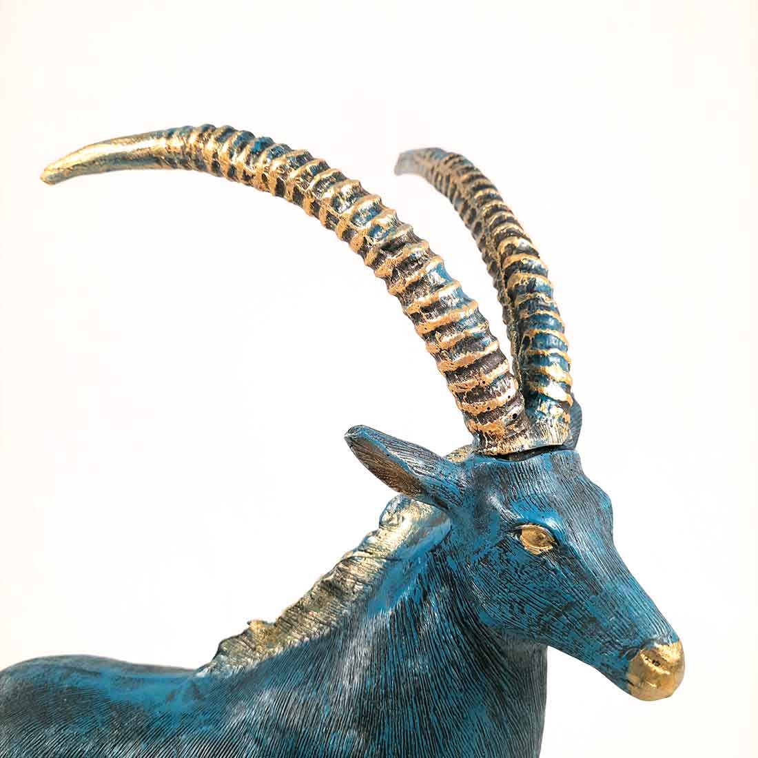 Standing Deer Big Showpiece | Hiran Statue - For Home Decor, Living Room & Gifts - 16 Inch - Apkamart #Color_Blue