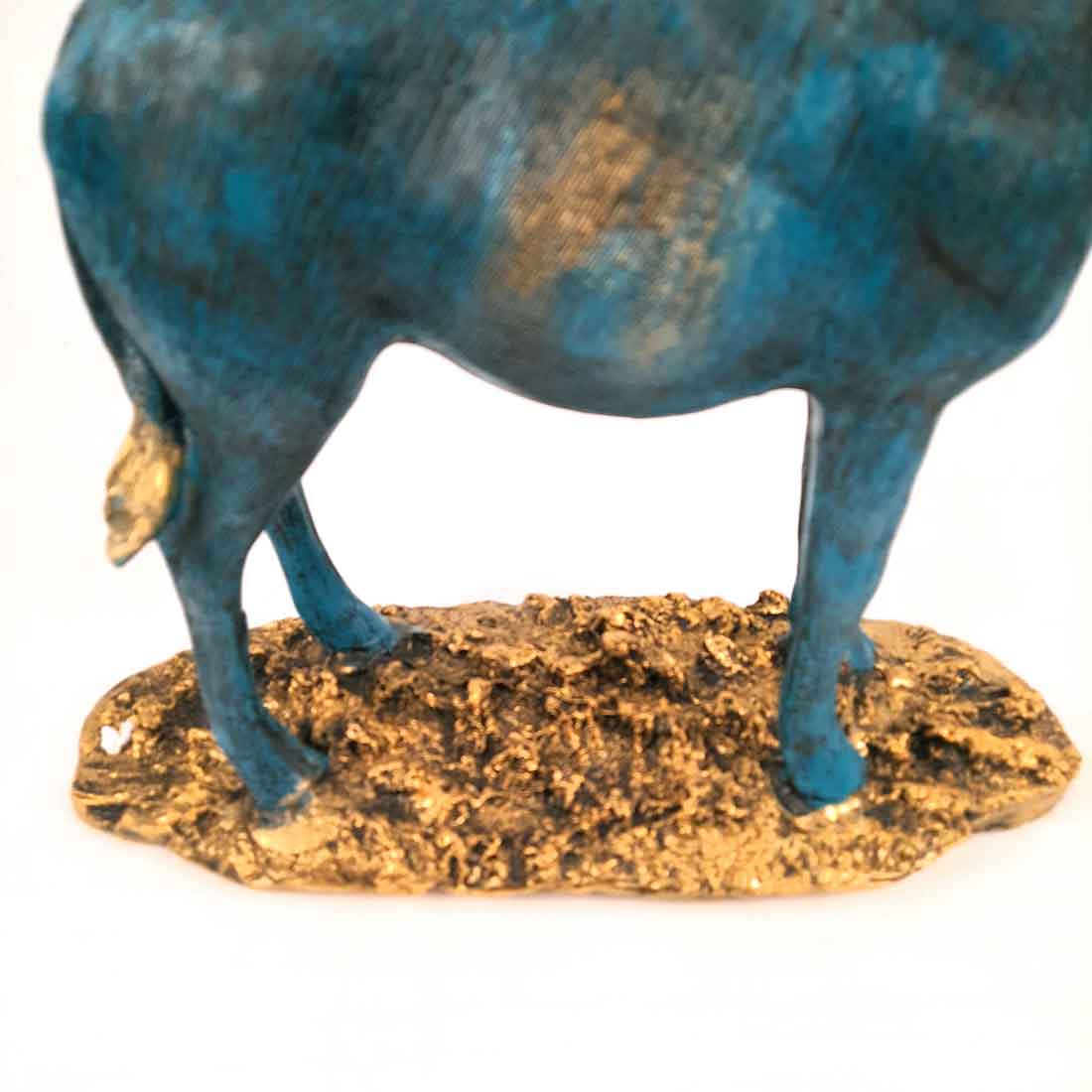 Standing Deer Big Showpiece | Hiran Statue - For Home Decor, Living Room & Gifts - 16 Inch - Apkamart #Color_Blue