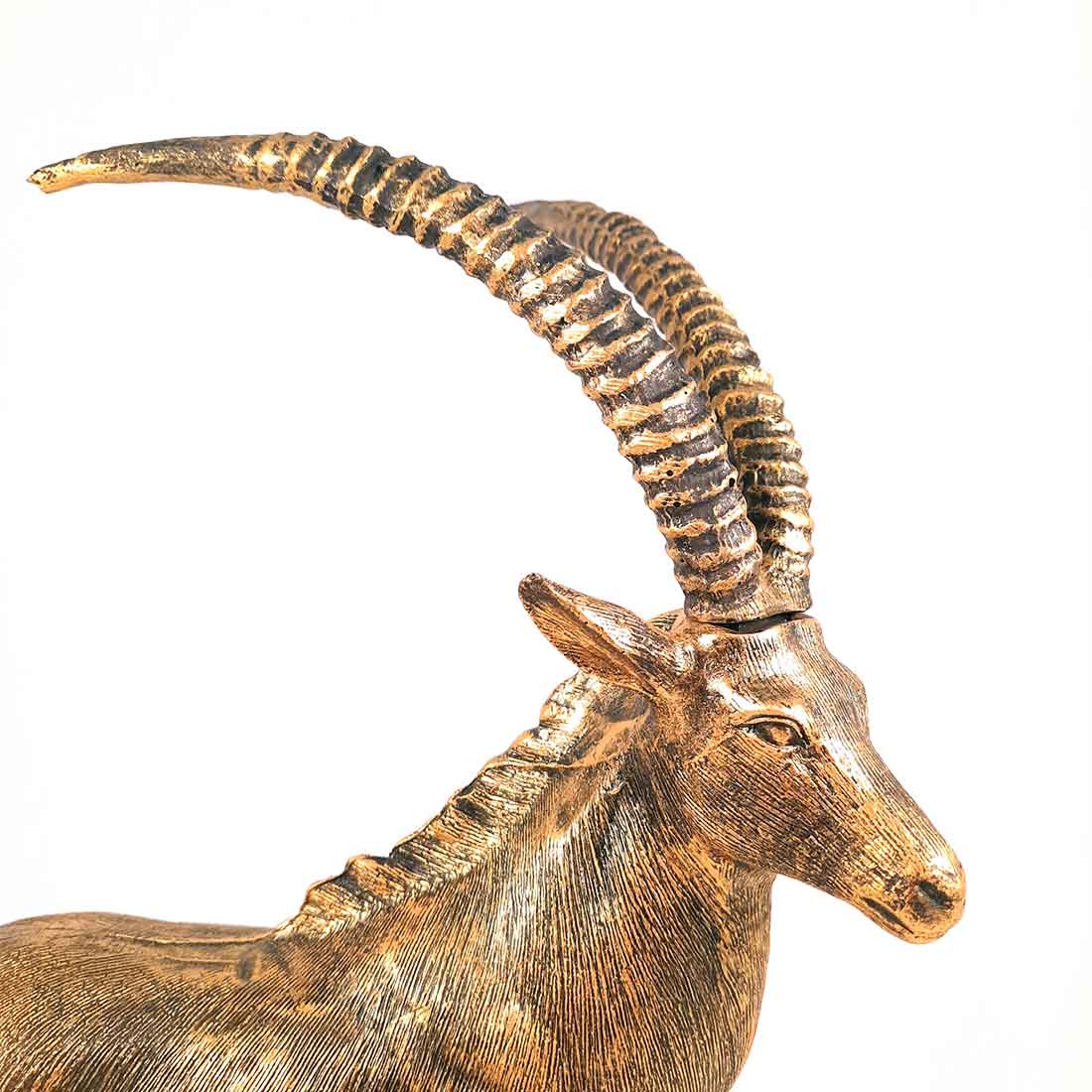 Standing Deer Big Showpiece | Hiran Statue - For Home Decor, Living Room & Gifts - 16 Inch - Apkamart #Color_Golden