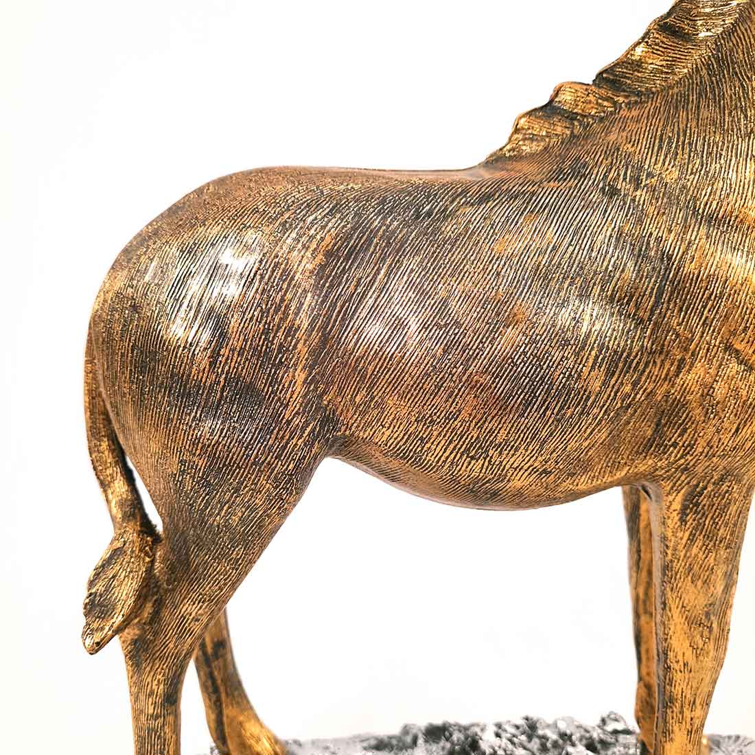 Standing Deer Big Showpiece | Hiran Statue - For Home Decor, Living Room & Gifts - 16 Inch - Apkamart #Color_Golden