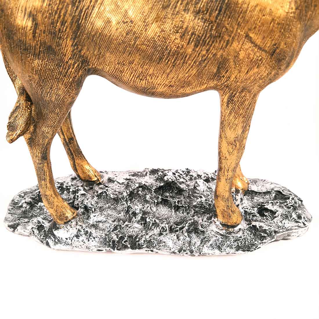 Standing Deer Big Showpiece | Hiran Statue - For Home Decor, Living Room & Gifts - 16 Inch - Apkamart #Color_Golden