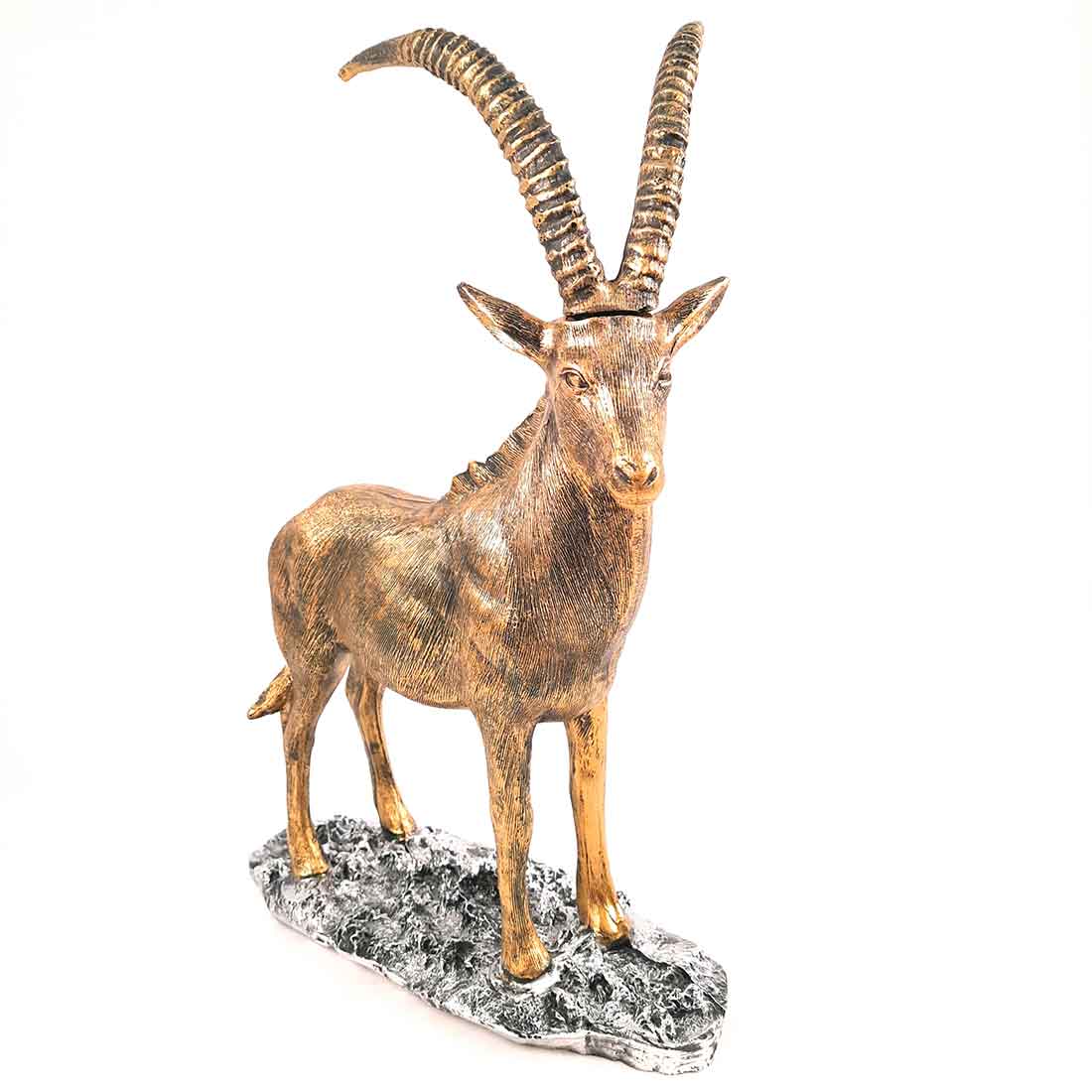Standing Deer Big Showpiece | Hiran Statue - For Home Decor, Living Room & Gifts - 16 Inch - Apkamart #Color_Golden
