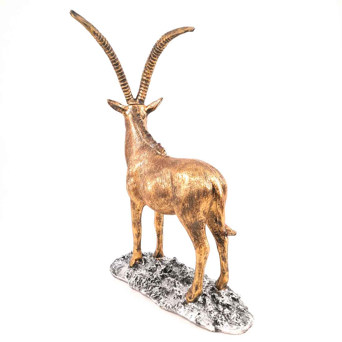 Standing Deer Big Showpiece | Hiran Statue - For Home Decor, Living Room & Gifts - 16 Inch - Apkamart #Color_Golden