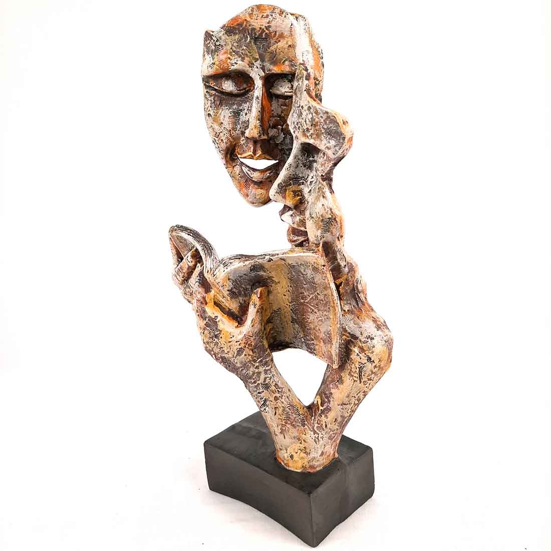 Antique Face Showpiece - For Table Decor & Gifts - 13 Inch - Apkamart #Style_Design 1