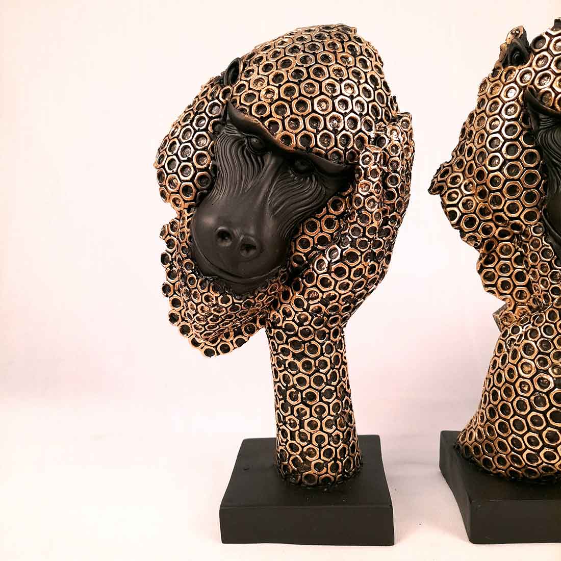 3 Monkey Showpiece Set - Apkamart #Color_Golden