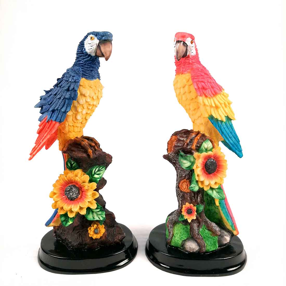 Cute Parrot Pair Showpiece - For Table, Living Room, Garden Decor & Gifts - 13 Inch - Apkamart #Color_Dark Blue-Pink