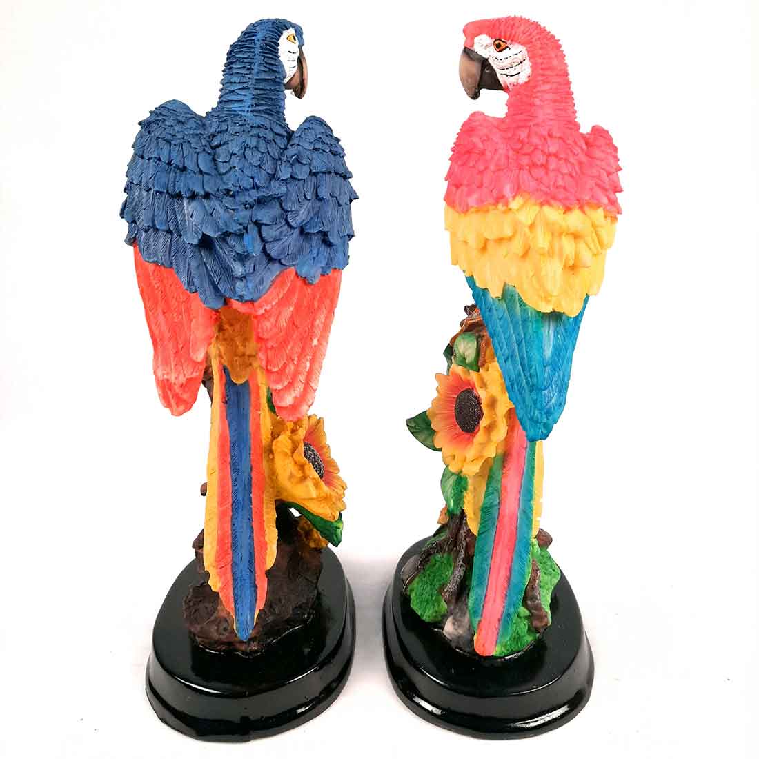 Cute Parrot Pair Showpiece - For Table, Living Room, Garden Decor & Gifts - 13 Inch - Apkamart #Color_Dark Blue-Pink